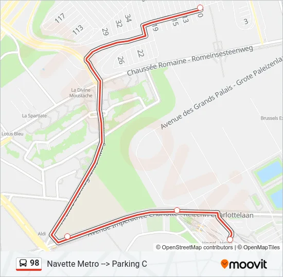 98 Bus Line Map