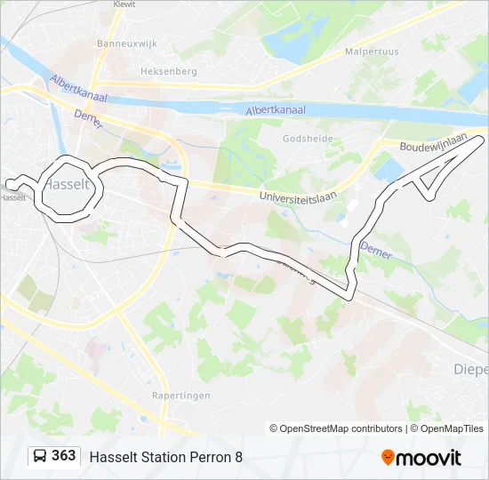 363 Bus Line Map