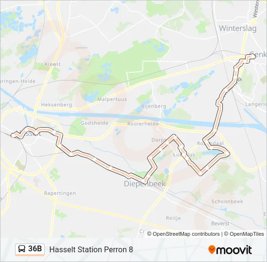 36B Bus Line Map