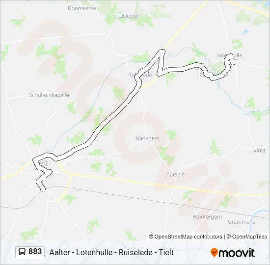 883 Bus Line Map