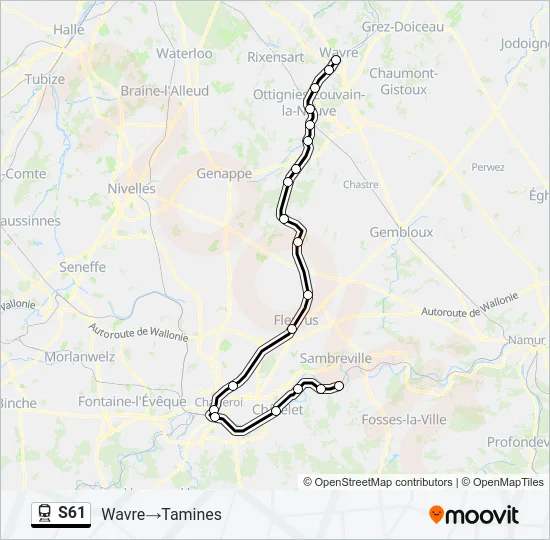 S61 Train Line Map