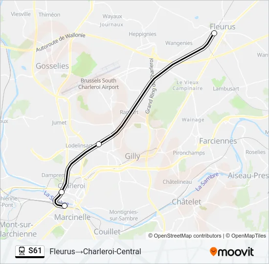 S61 Train Line Map