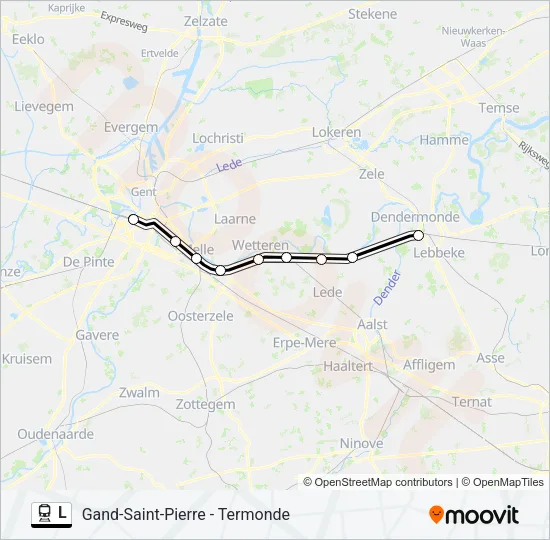 Plan de la ligne L de train