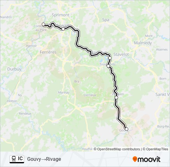 Plan de la ligne IC de train