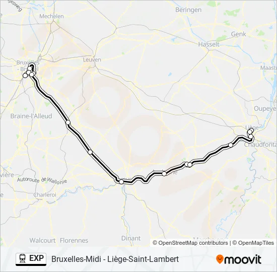 EXP Train Line Map
