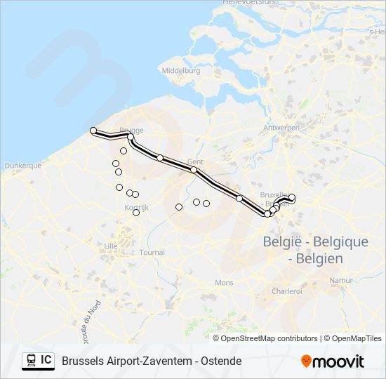 Plan de la ligne IC de train