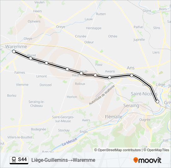 S44 train Line Map