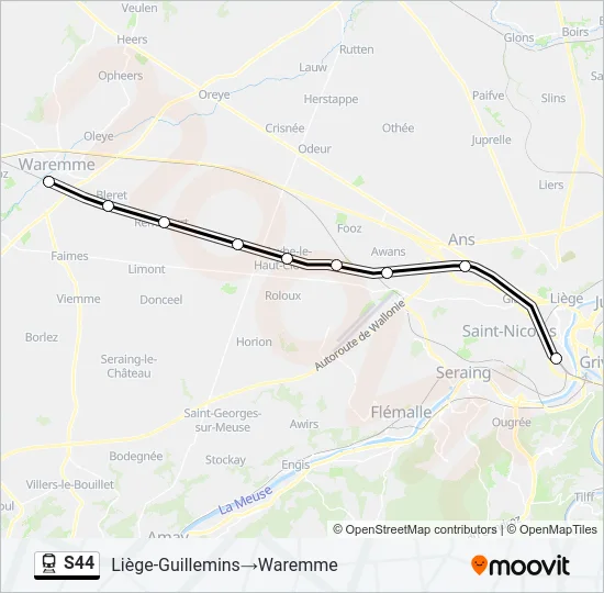 S44 Train Line Map