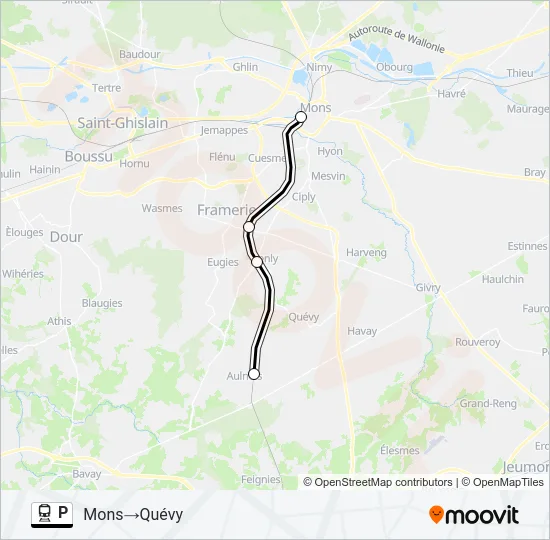P Train Line Map