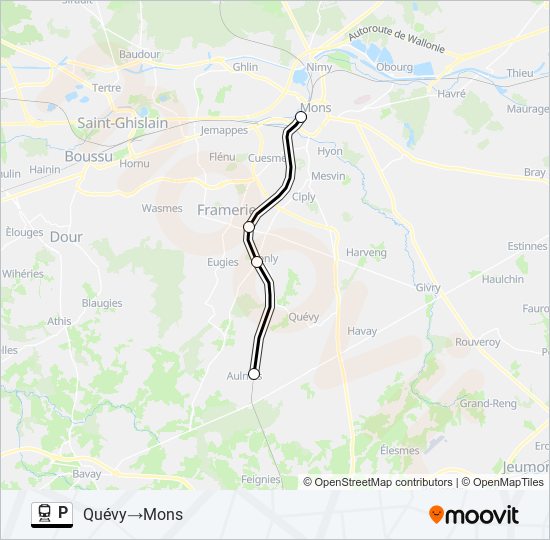 P train Line Map