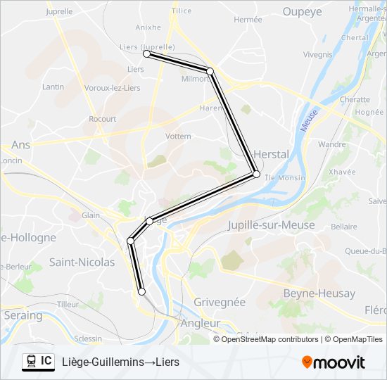 ic Route: Schedules, Stops & Maps - Liège-Guillemins‎→Liers (Updated)