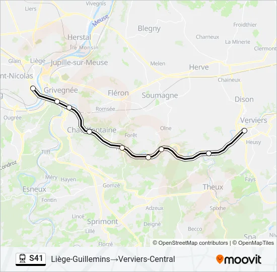 S41 Train Line Map