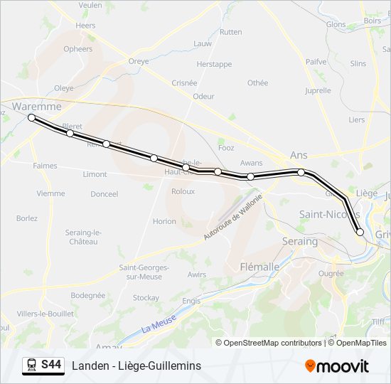 S44 train Line Map