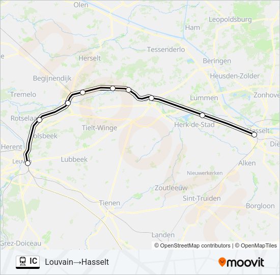 IC Train Line Map