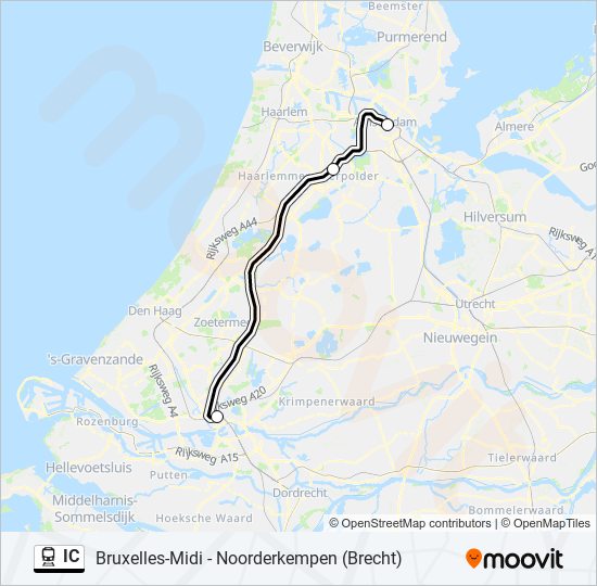 Plan de la ligne IC de train