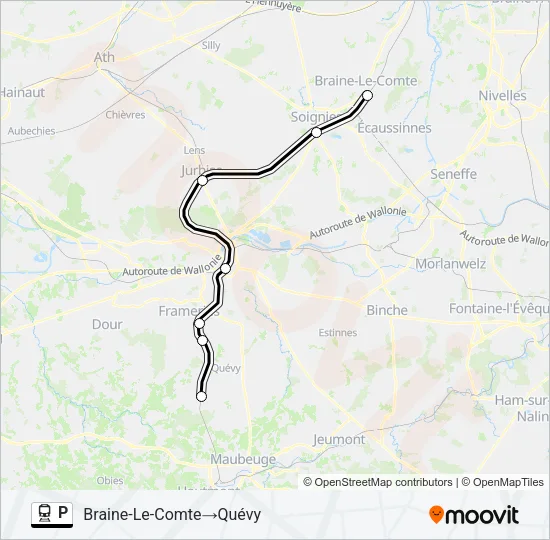P Train Line Map