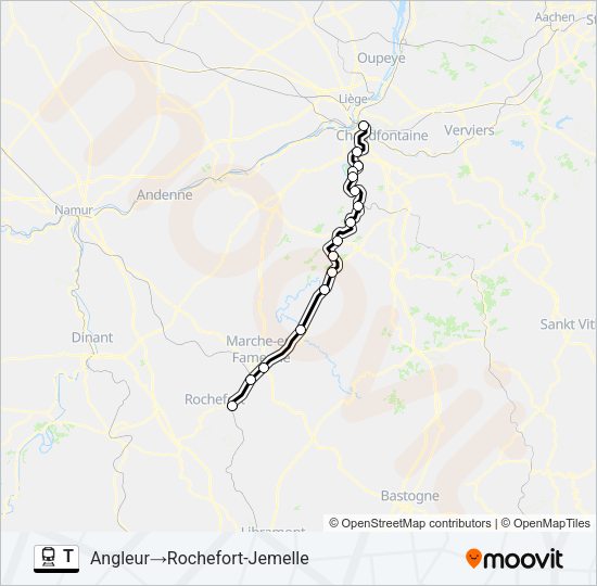 T Train Line Map