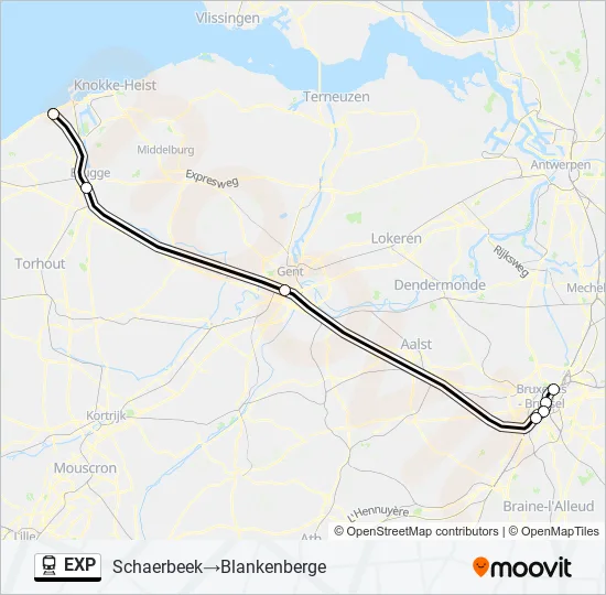 EXP Train Line Map