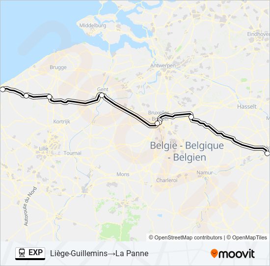 EXP Train Line Map