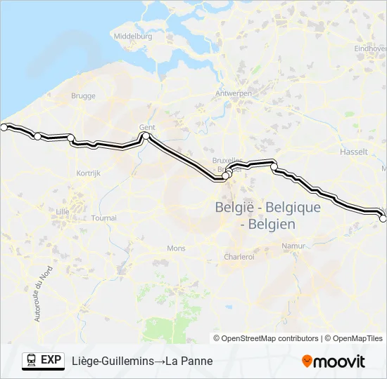 EXP Train Line Map