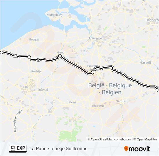 EXP Train Line Map