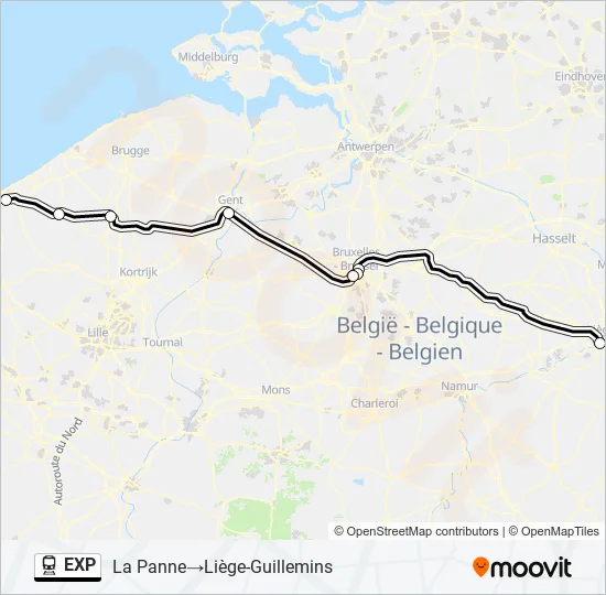 EXP Train Line Map