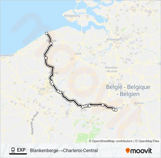 EXP Train Line Map