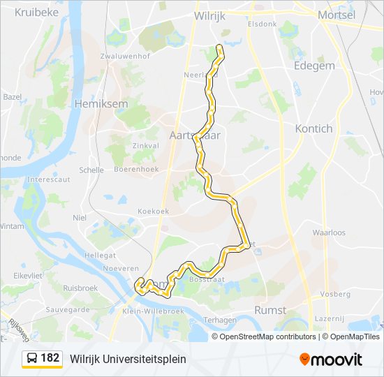 182 bus Line Map