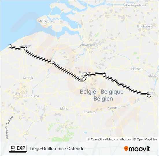 EXP Train Line Map