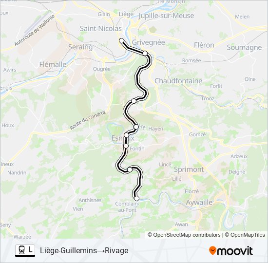 Plan de la ligne L de train