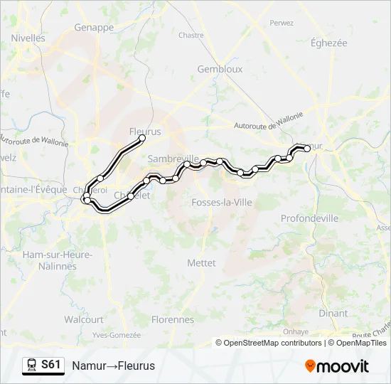S61 Train Line Map