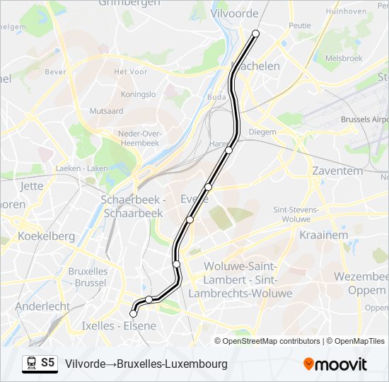 S5 train Line Map