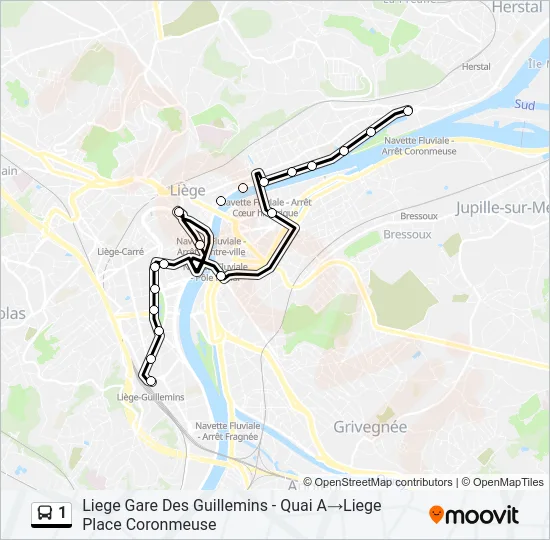1 Bus Line Map