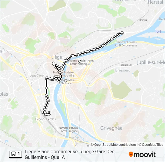 1 Bus Line Map
