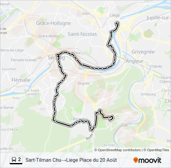 2 Bus Line Map