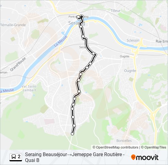 Plan de la ligne 2 de bus