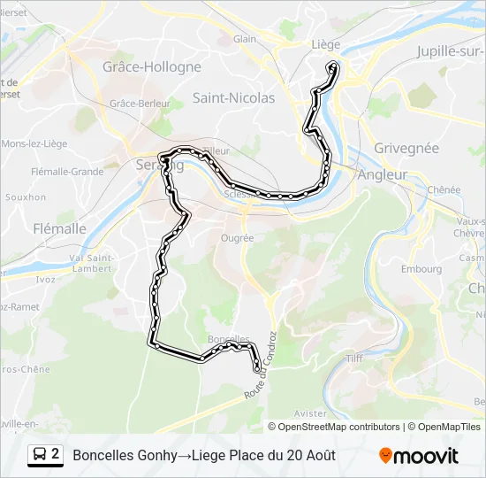 2 Bus Line Map
