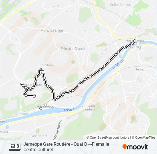 Plan de la ligne 3 de bus