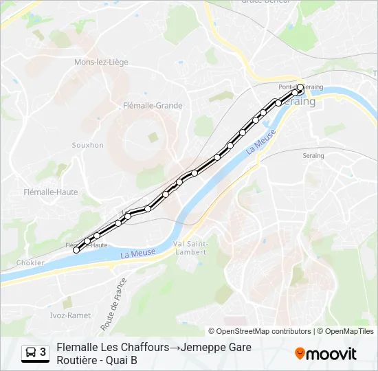 3 Bus Line Map