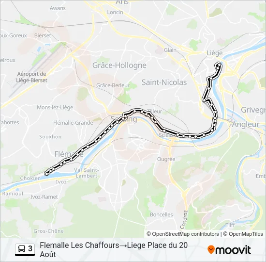 3 Bus Line Map