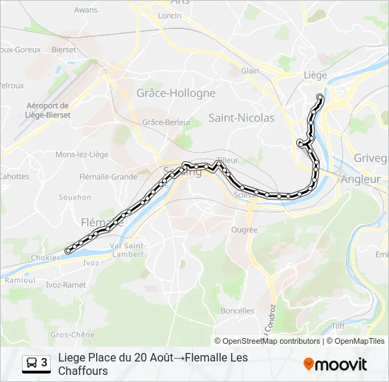 3 Bus Line Map