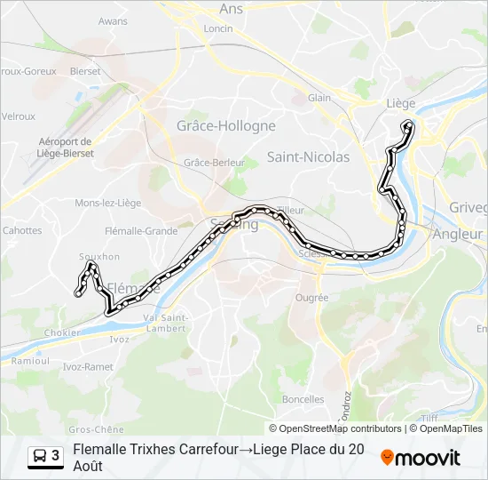 3 Bus Line Map