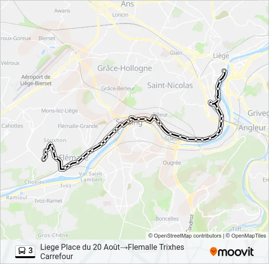 3 Bus Line Map