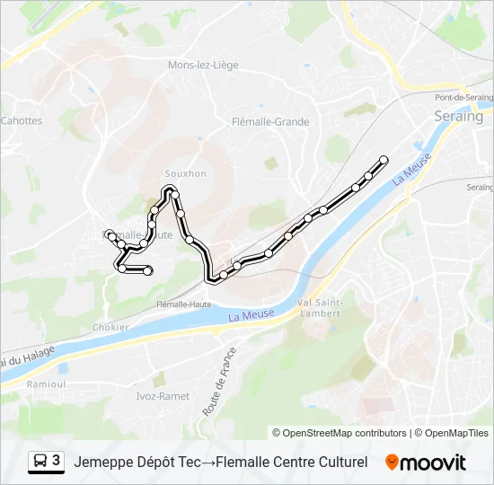 3 Bus Line Map