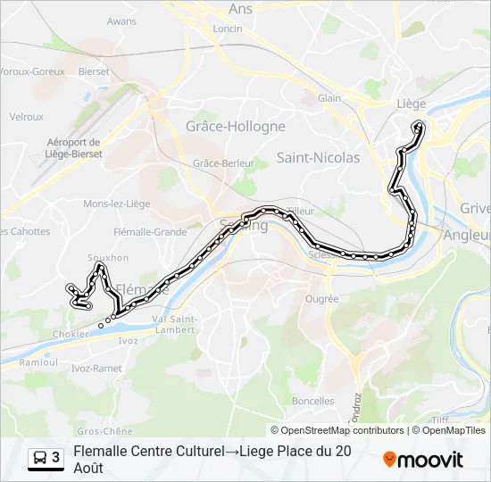 3 Bus Line Map