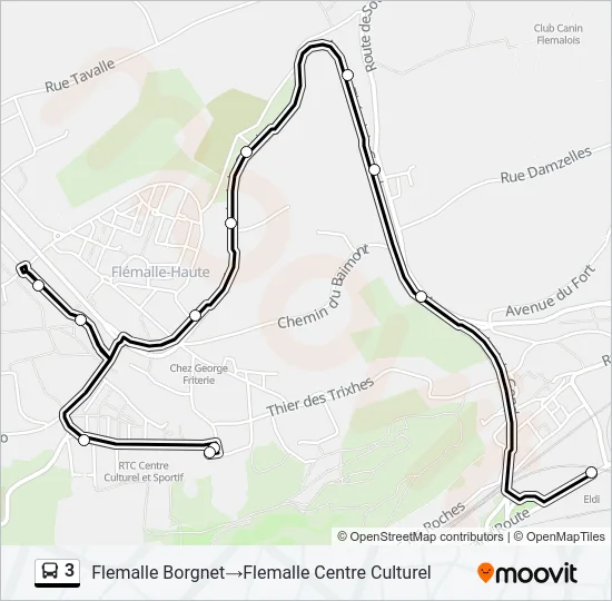 3 Bus Line Map