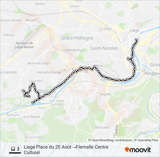 3 Bus Line Map