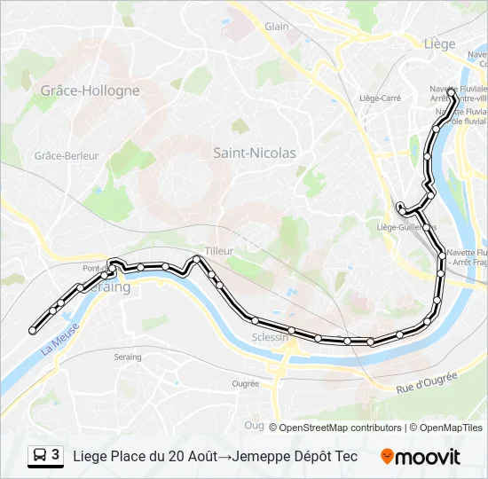 3 Bus Line Map
