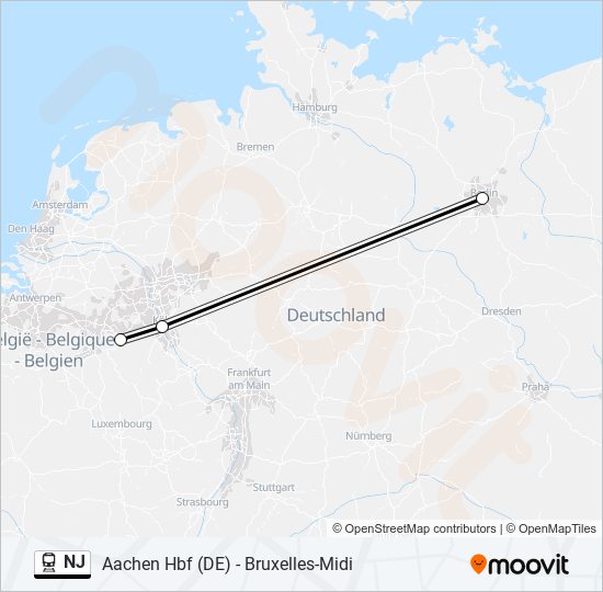 Trein NJ lijnkaart