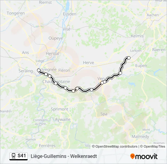 S41 Train Line Map